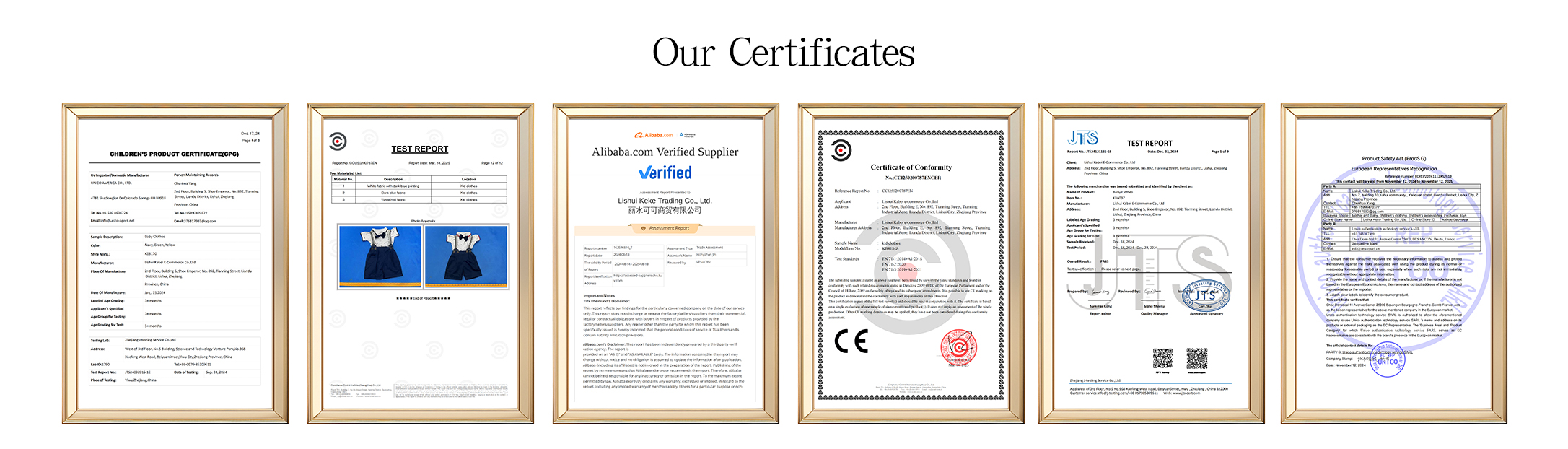Certificates