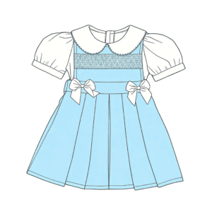 Custom Blue Girls Smocked Dress