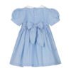 Girl Short Sleeve Smocking Blue Dress