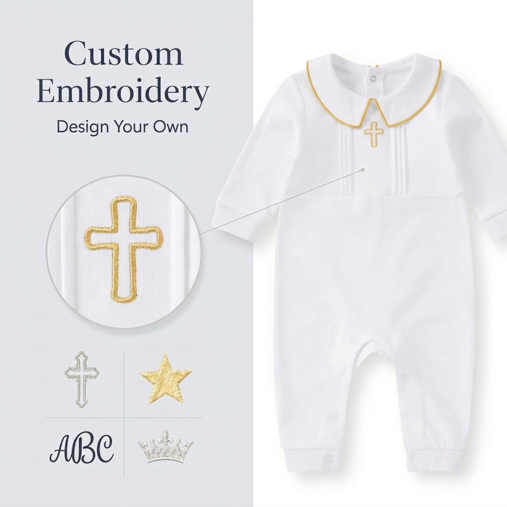 Custom Boys Christening Romper​