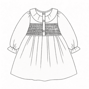 Custom Long Sleeve Smock Toddler Ruffle Dress