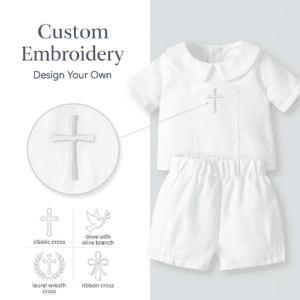 Custom Baby Boy White Outfit