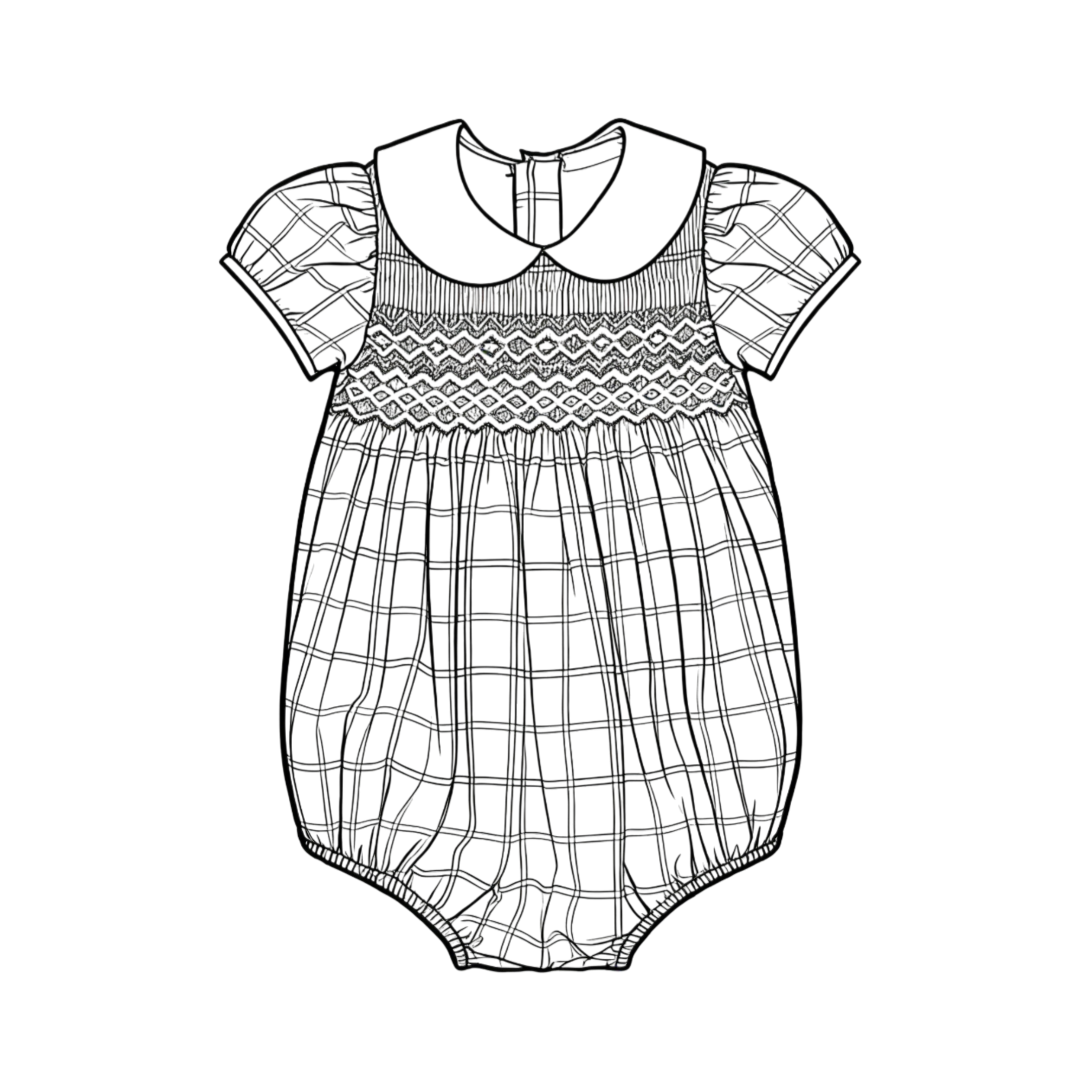 Custom Plaid Smocked Baby Romper