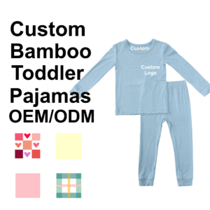custom logo bamboo toddler pajamas