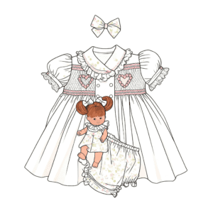 Floral Smocked Dress Set with Bloomers​