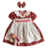 Classic Tartan Smocked Dress with Bowtie