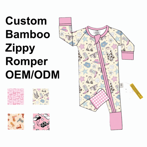 Custom Bamboo Baby Zippy Romper