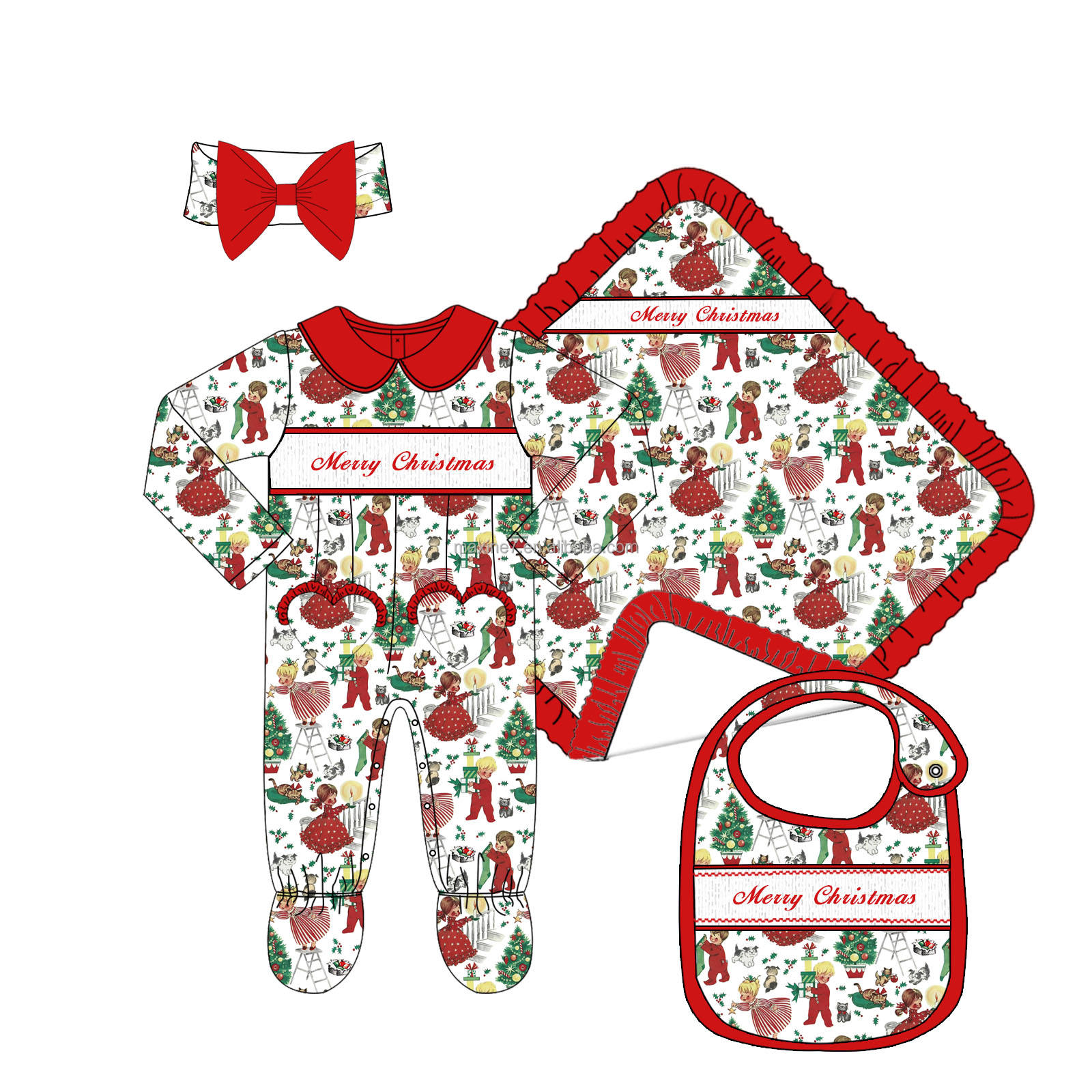 Custom Bamboo Viscose Baby Footie Romper