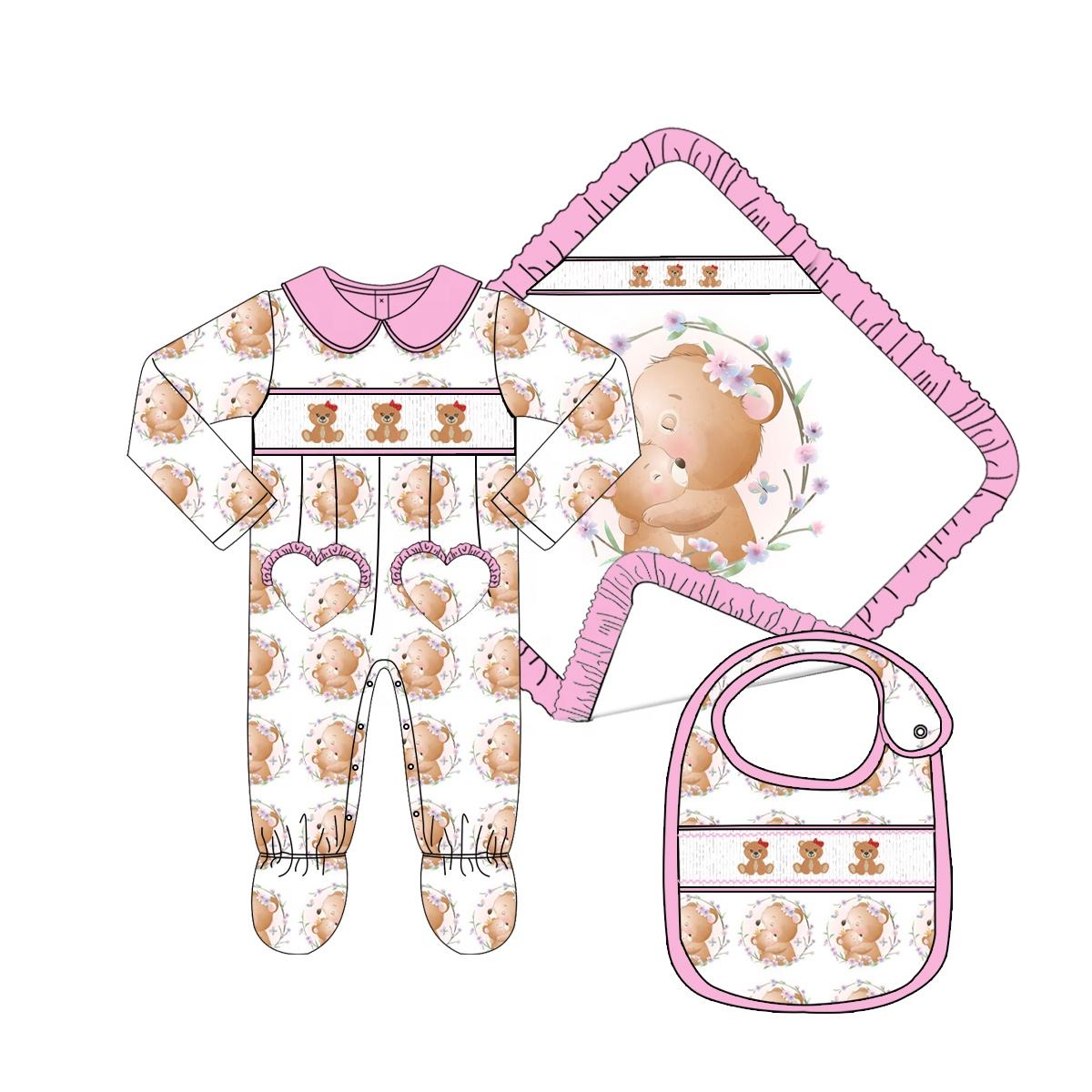 Custom Bamboo Viscose Baby Footie Romper - Image 2