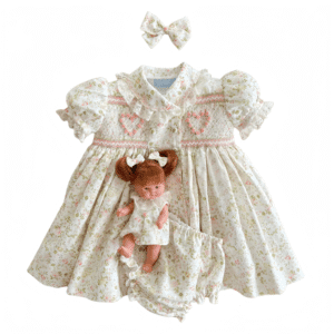 Floral Smocked Dress Set with Bloomers​