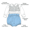 ​​Blue Velvet Boy Smocked Set​​