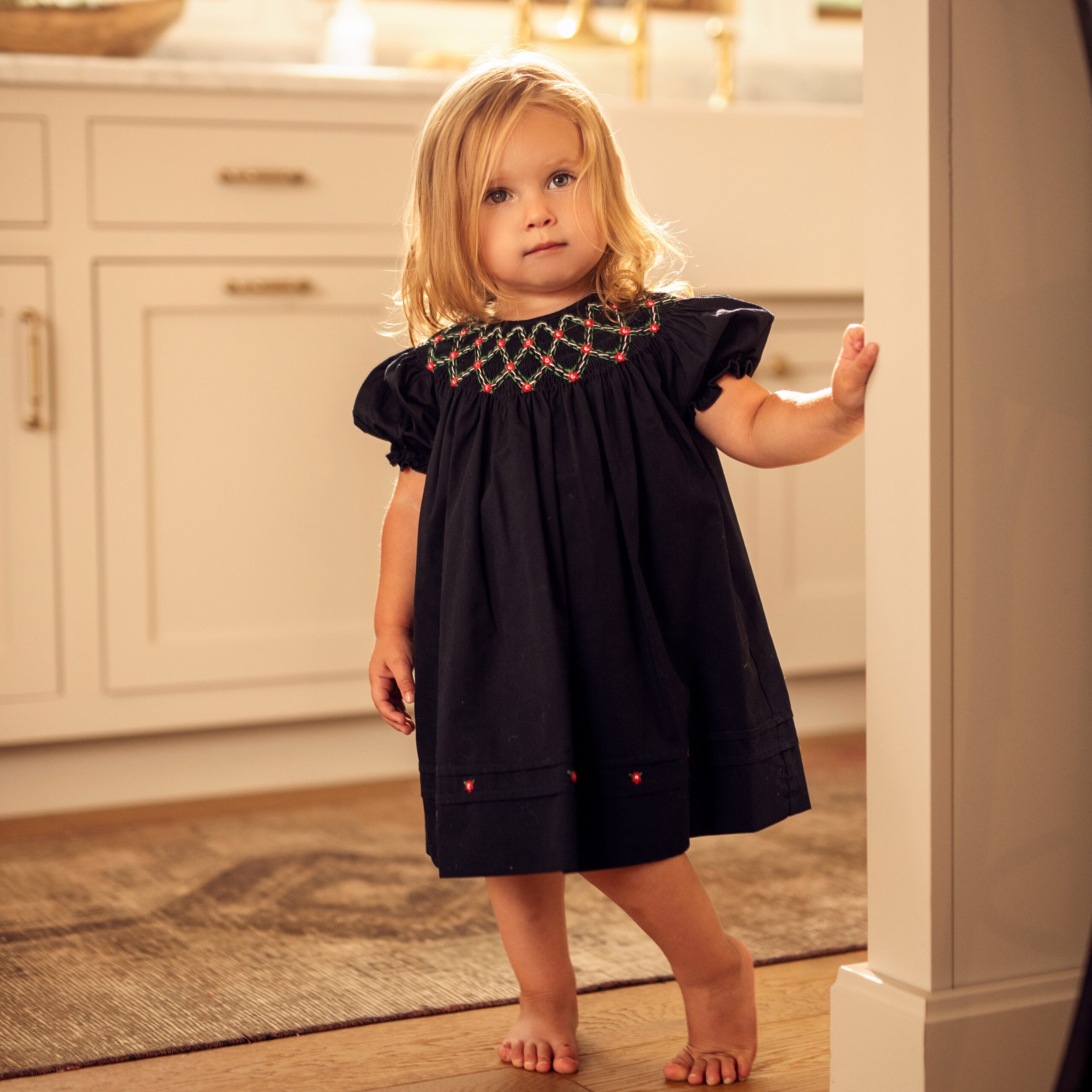 Custom Bishop Sleeve Holiday Smocked Dress