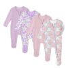 Custom Printed Bamboo Zipper Footie Pajamas