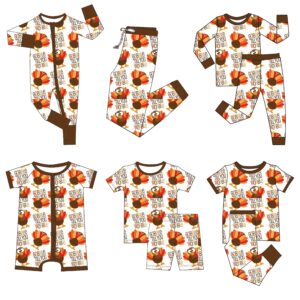 Thanksgiving Bamboo Pajamas with Custom Printed Pattern
