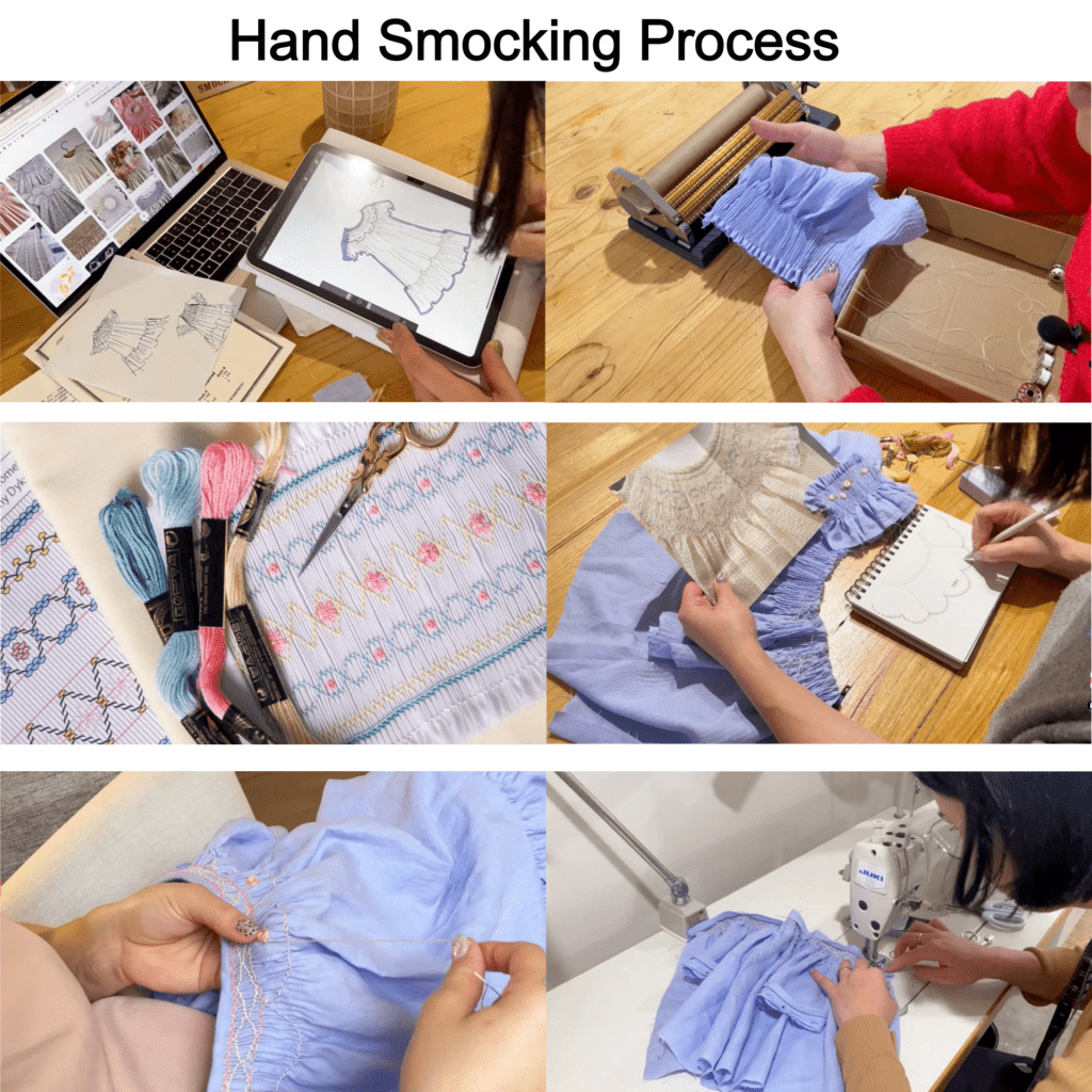 custom hand smocking process