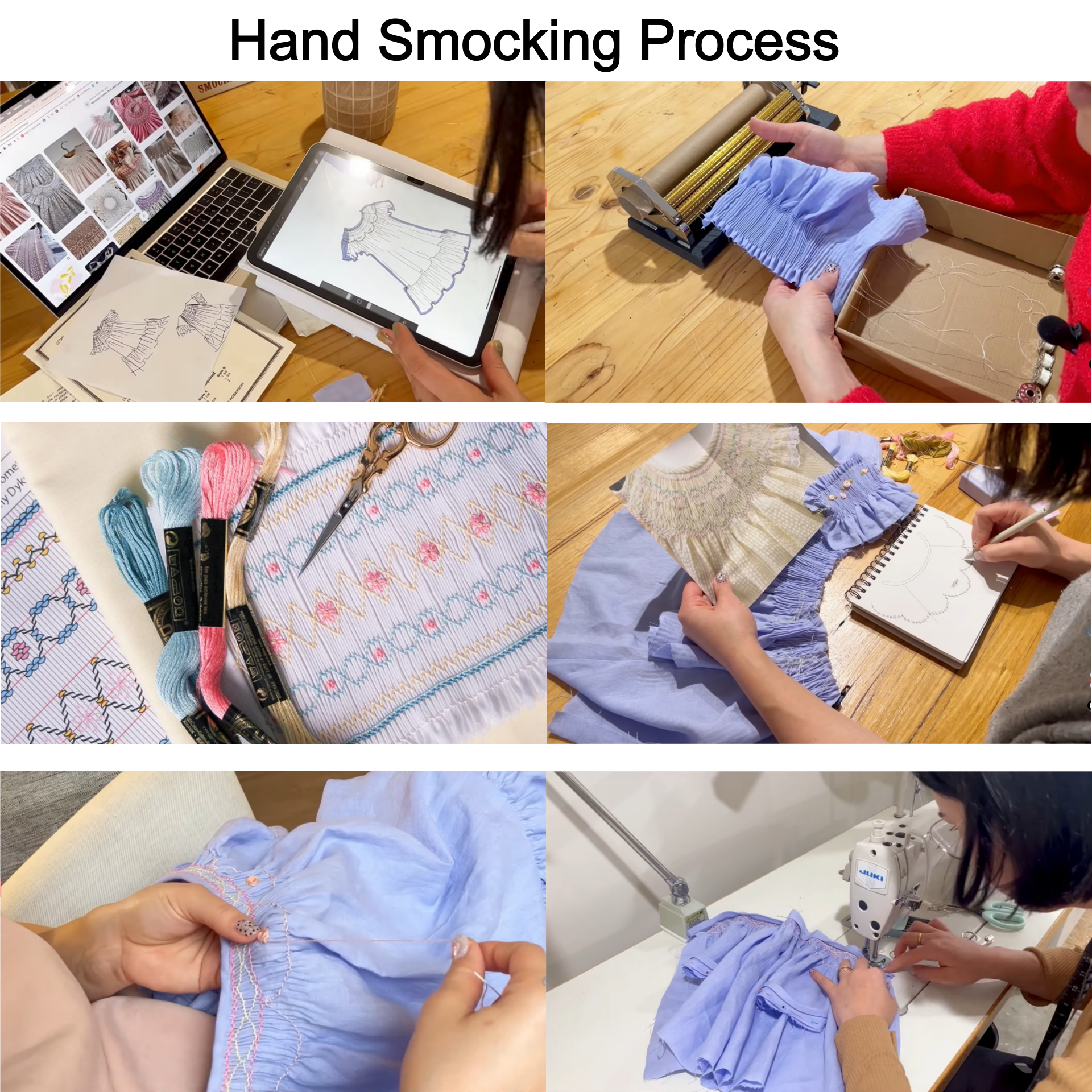 custom hand smocking process