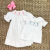 Baptism Smocked Boy Clothing with Blue Crosses