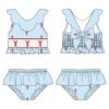 Custom Embroidery Pattern Smocked Swimwear