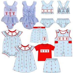 Custom Embroidery Pattern Smocked Swimwear