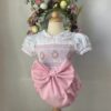 Custom Handmade Smocked Romper for Baby