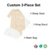 Custom Organic Bamboo Swaddle Sack​ with Wrap Band
