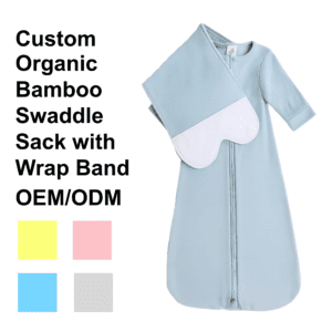 Custom Organic Bamboo Swaddle Sack​ with Wrap Band