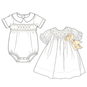 Custom Smocked Cross Bubble Dress​ Baptism