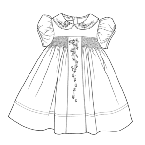 Hand Embroidered Floral Smocked Dress