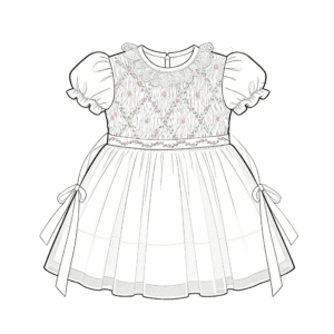 White Smocked Dress with Intricate Handcrafted Embroidery