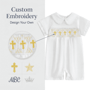 Custom Baby Boy Baptism Outfit Smocking (2)