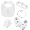 Custom Baby Girl White Baptism Set