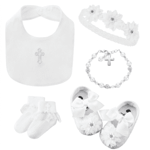 Custom Baby Girl White Baptism Set
