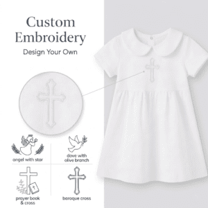 Custom Embroidery White Baptism Dress​