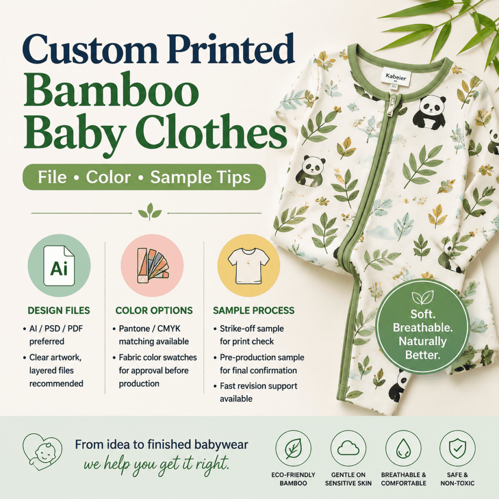 Custom Printed Bamboo Baby Clothes