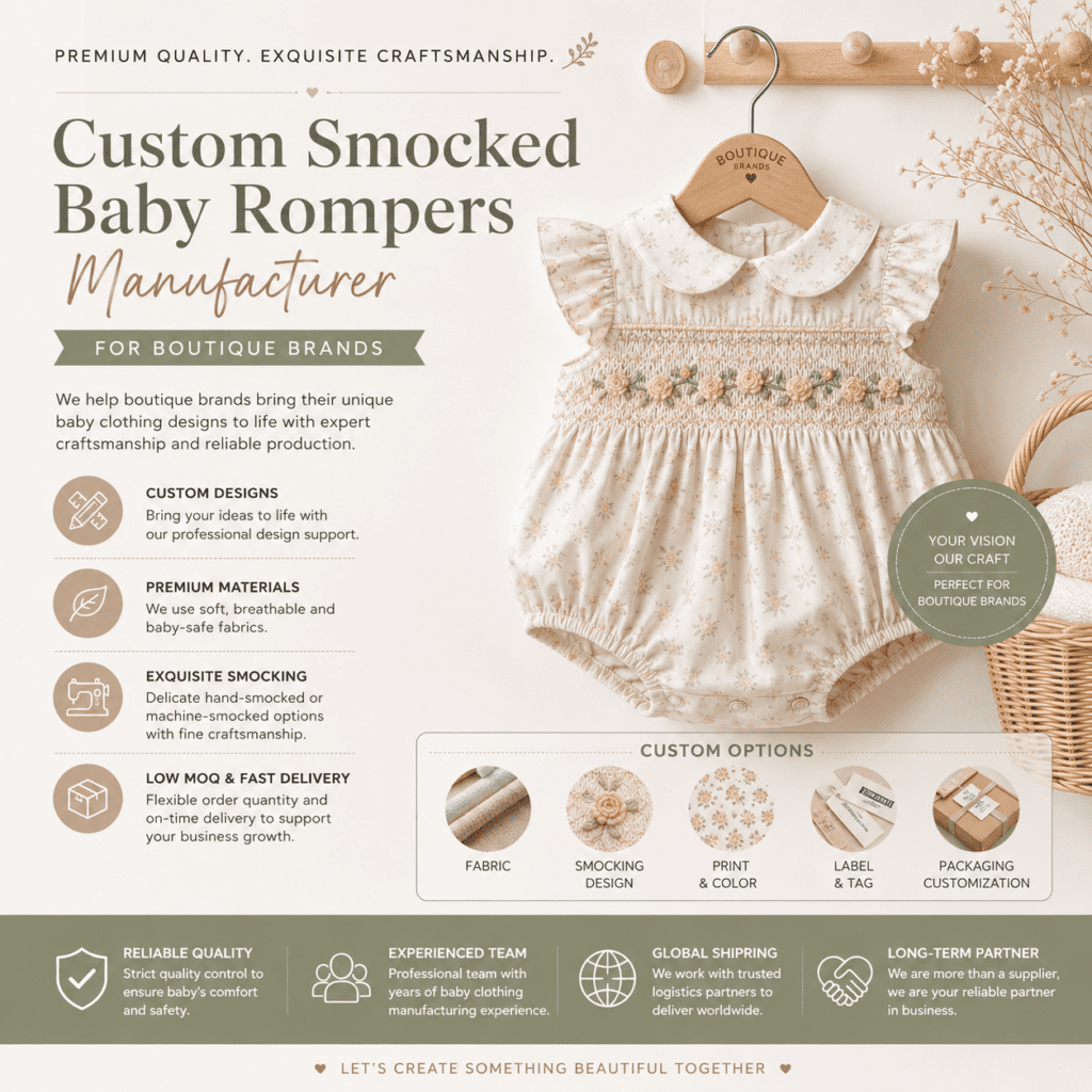 smocked baby romper